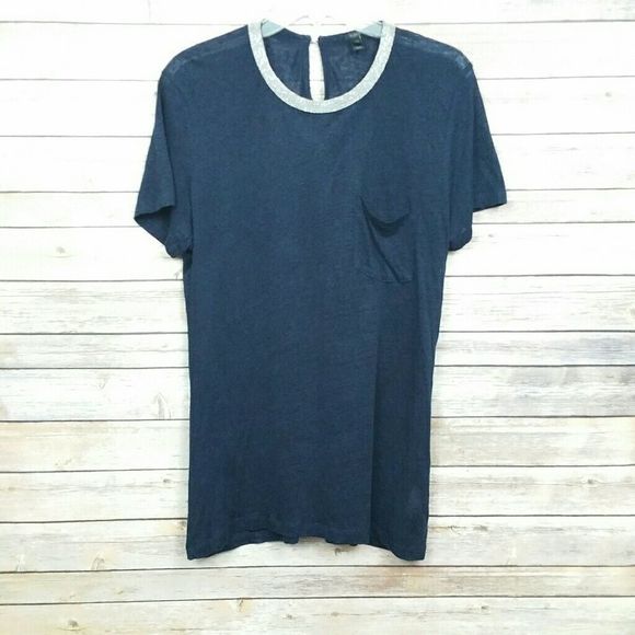 J. Crew Silver Necked Top Size Medium - Picture 2 of 8